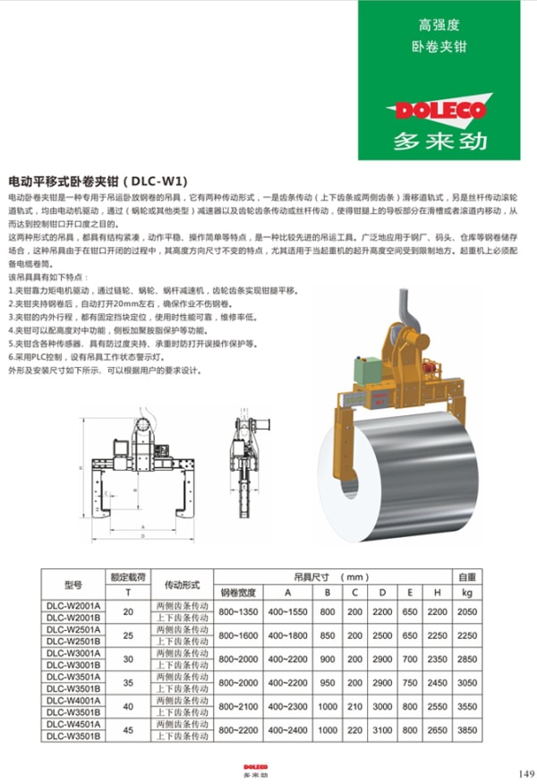 盘圆/卧卷夹钳