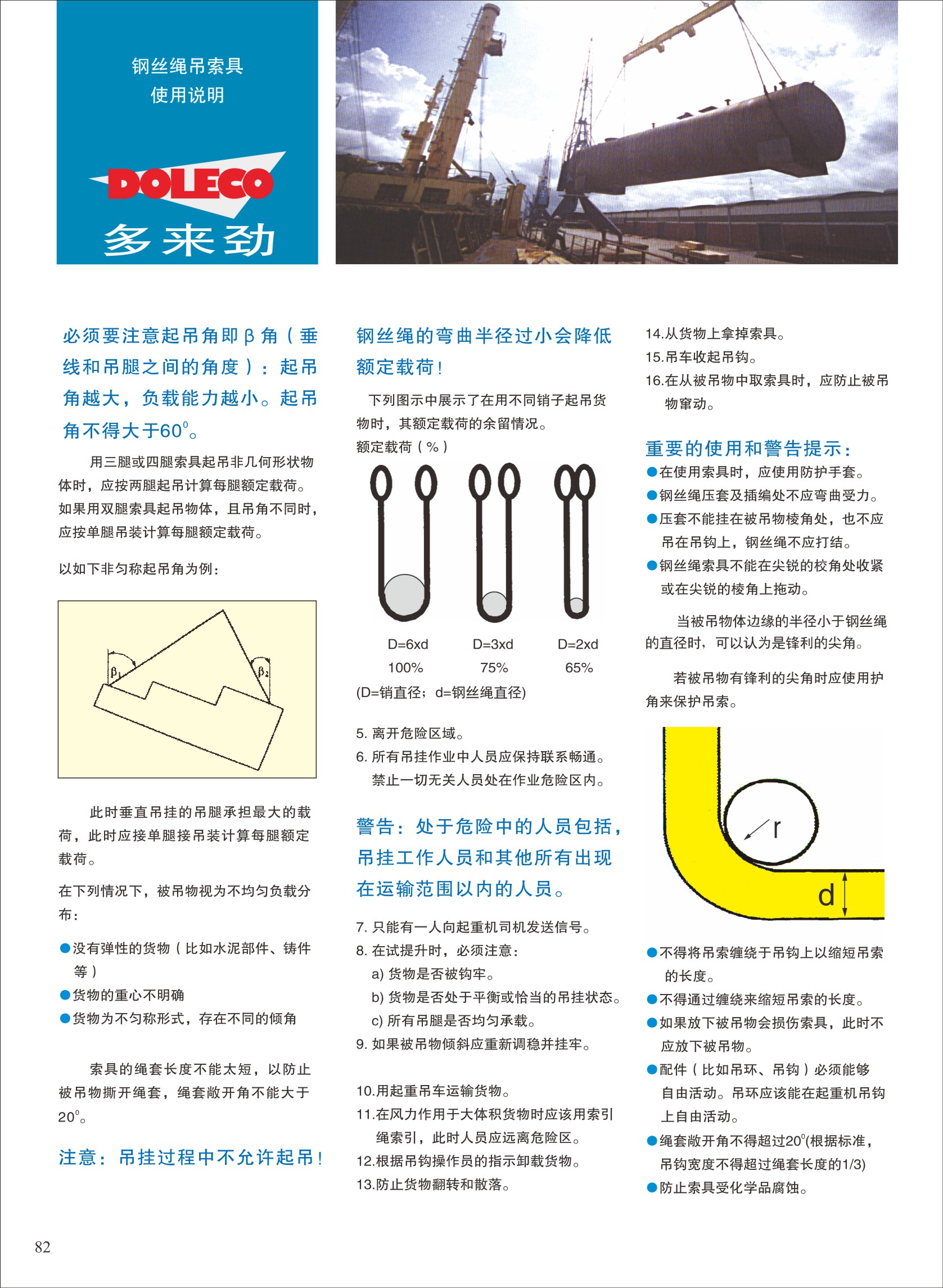 钢丝绳吊索具使用说明