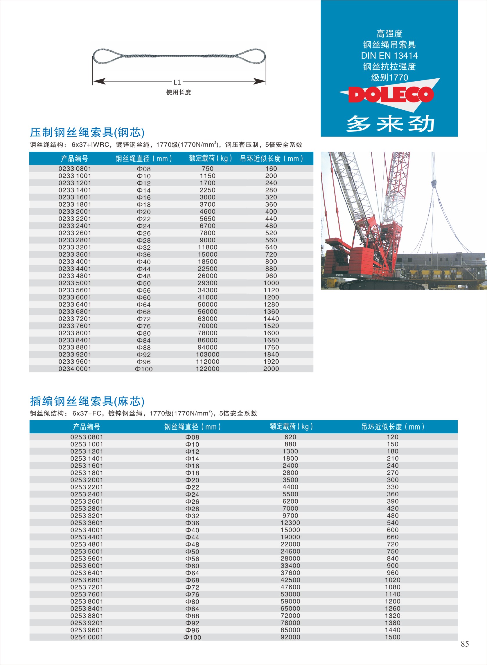 压制及插编钢丝绳吊索具