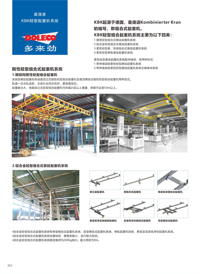 铝合金轨道组合式悬挂起重机